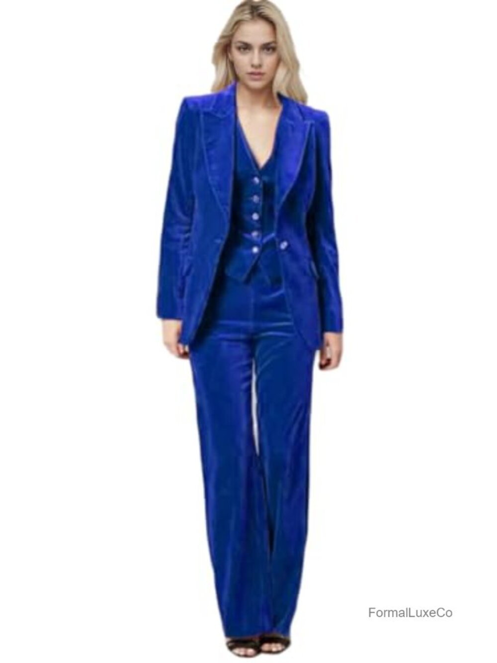 3 Piece Velvet Suit One Button Office Work Prom Tuxedo